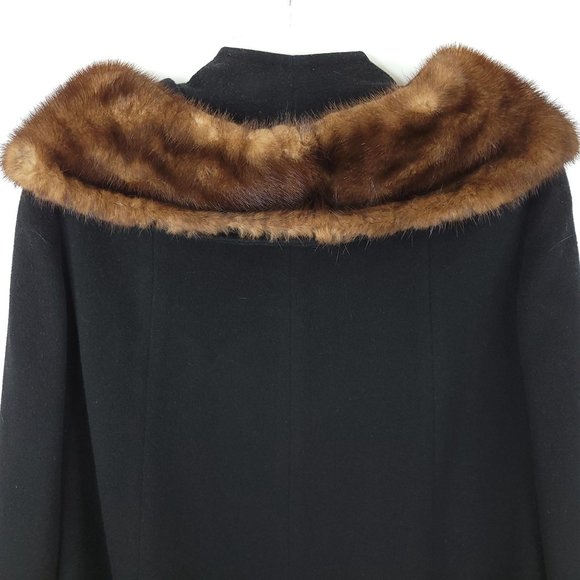 Vintage El Candida Windermere Cashmere Coat Custom Size Fur Collar Retro - Picture 4 of 11